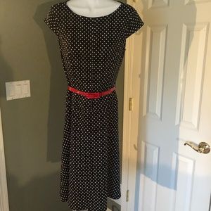 Joseph Ribkoff Black with White Polka Dots Dress